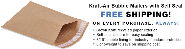 Natural Kraft Bubble Mailers - Huge Selection